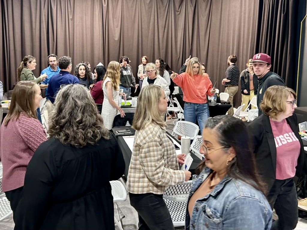 Community gathered during a workshop for collective design and collaboration